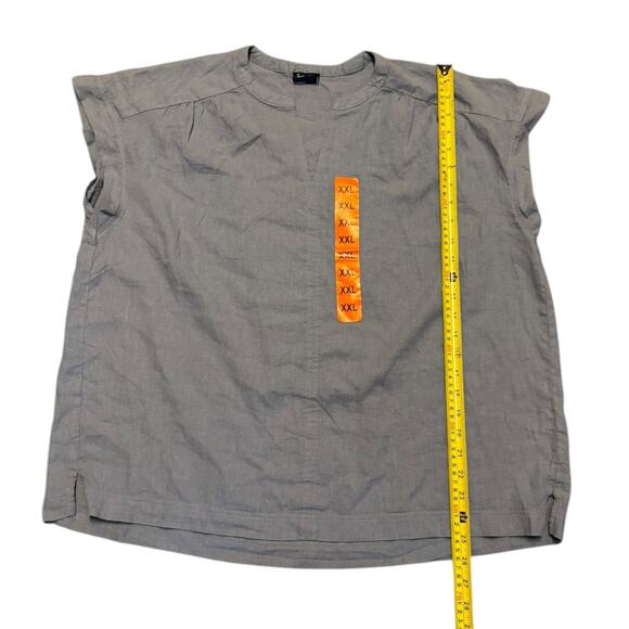 Splendid Blue Linen Blend V Neck Shirt Size XX-Large - Picture 4 of 4